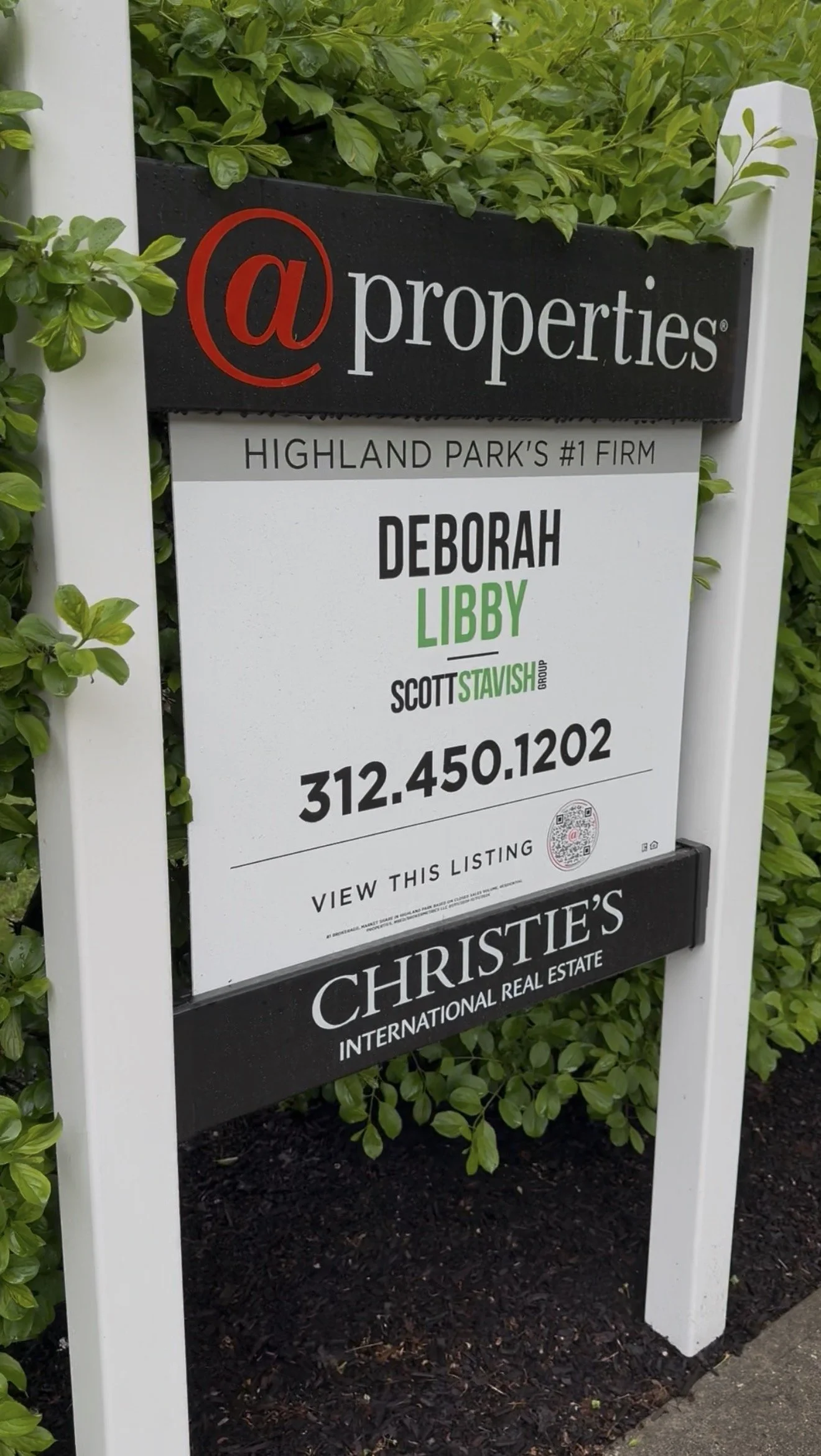 Deborah Libby's @properties Christie's International Real Estate yard sign